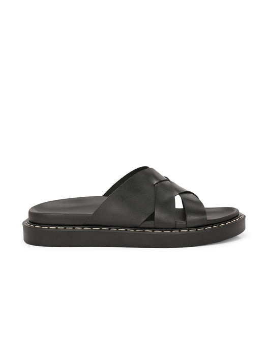 Bruce Men's Leather Slipper with cross straps