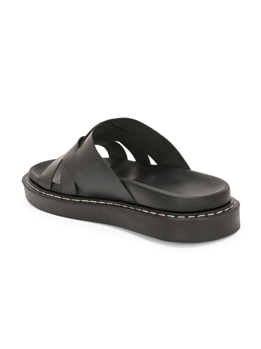 Bruce Men's Leather Slipper with cross straps