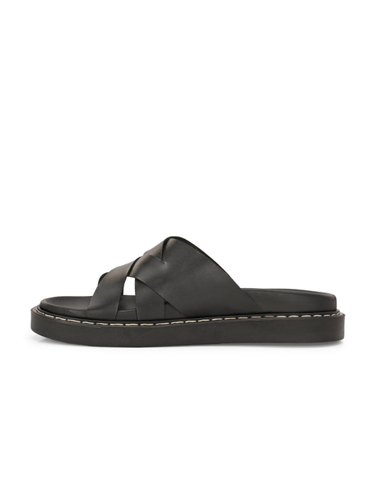 Bruce Men's Leather Slipper with cross straps