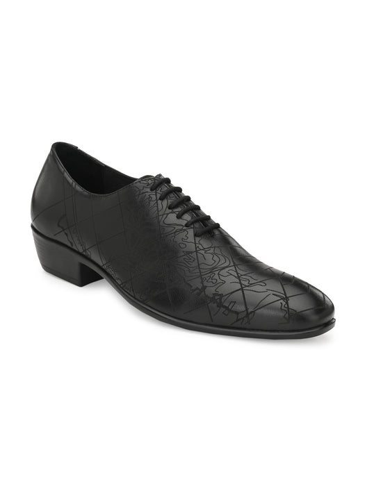 Denim Mens Derby Shoes with laser cut details