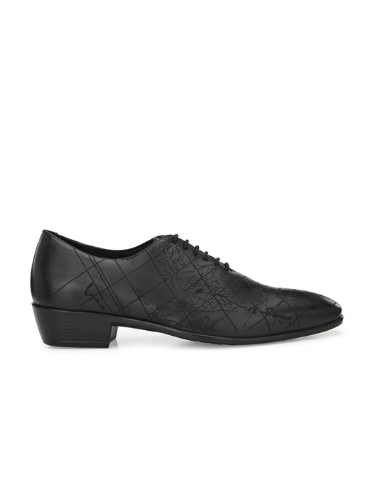 Denim Mens Derby Shoes with laser cut details