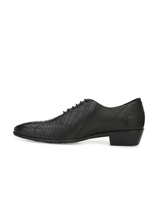 Denim Mens Derby Shoes with laser cut details