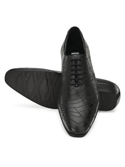 Denim Mens Derby Shoes with laser cut details