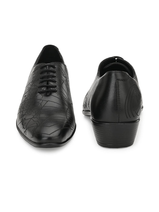 Denim Mens Derby Shoes with laser cut details