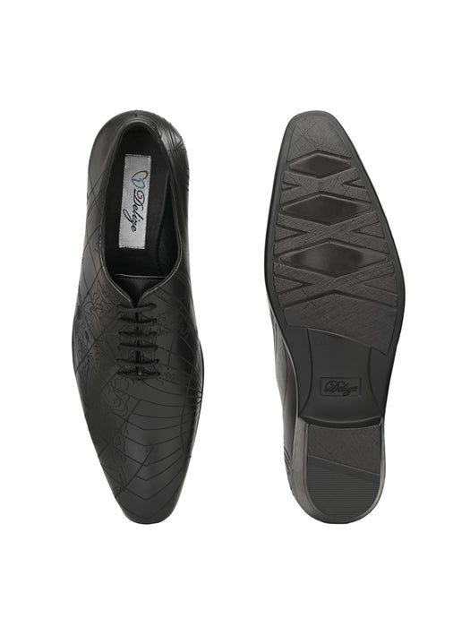 Denim Mens Derby Shoes with laser cut details