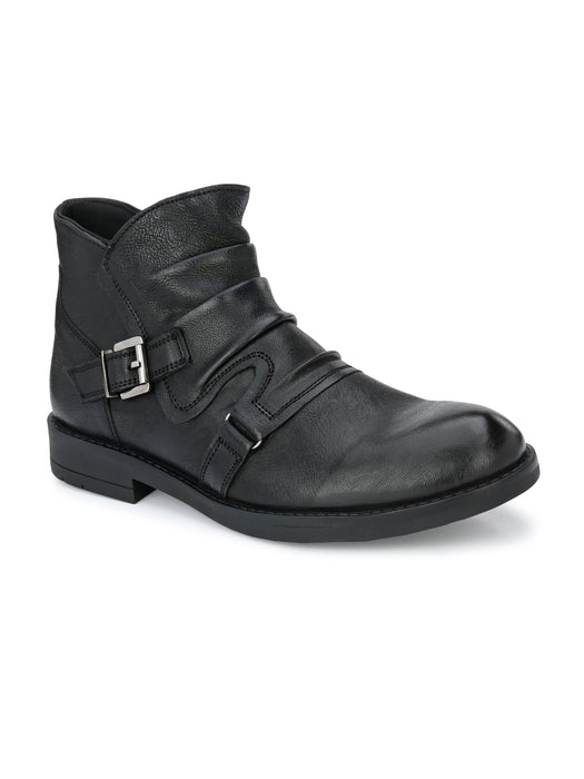 Alex Boots with pleats and buckle details