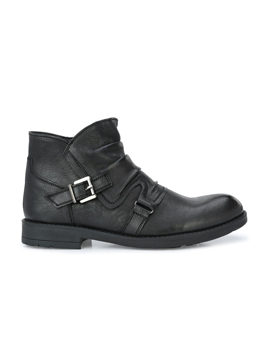 Alex Boots with pleats and buckle details