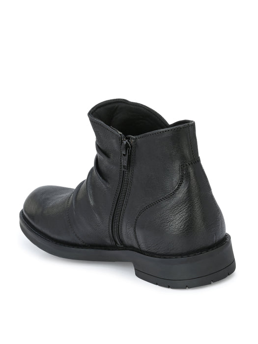 Alex Boots with pleats and buckle details