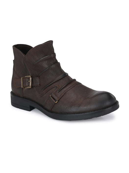 Alex Boots with pleats and buckle details