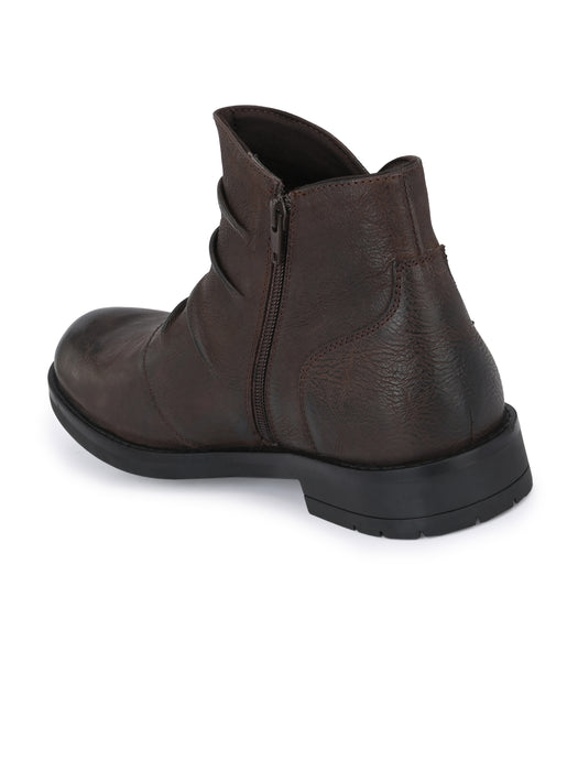 Alex Boots with pleats and buckle details